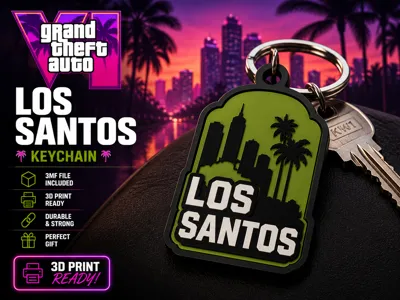 GTA 6 Los Santos Keychain | Gaming Accessory