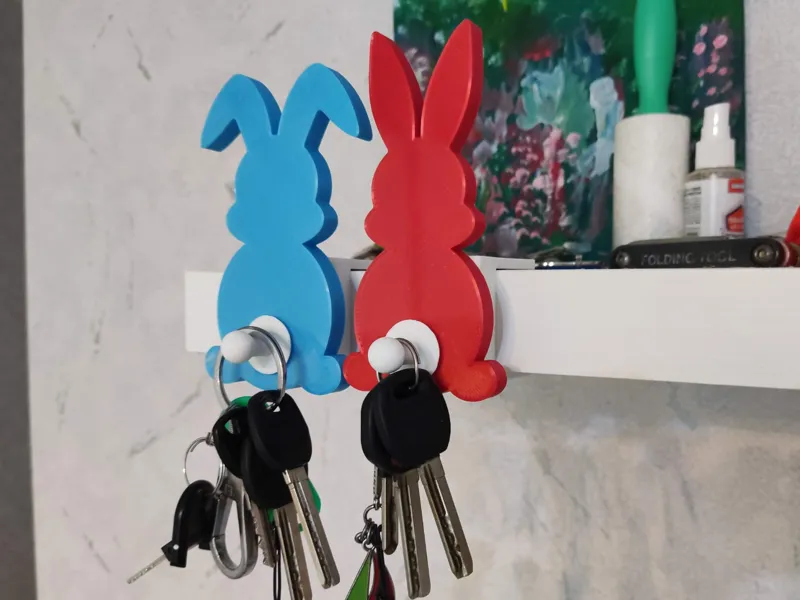 Thick shelf key hanger