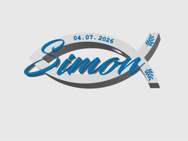 Konfirmation, Kommunion und Taufe mit Namen Simon