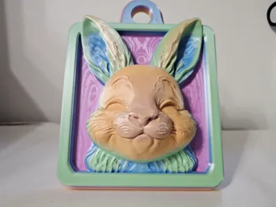 3D Rabbit Easter Wall Decoration & Keychain