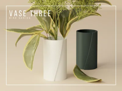 Modern Vase THREE half textured - Rise Series