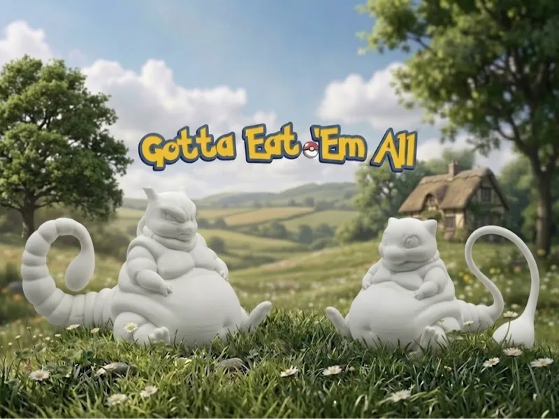 Fat Pokèmon- Gotta Eat 'Em All (Mew-Mewtwo)