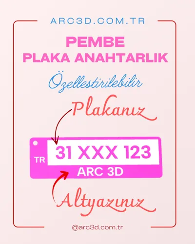 Pink License Plate Keychain - Country Code Customization - Free 3D ...