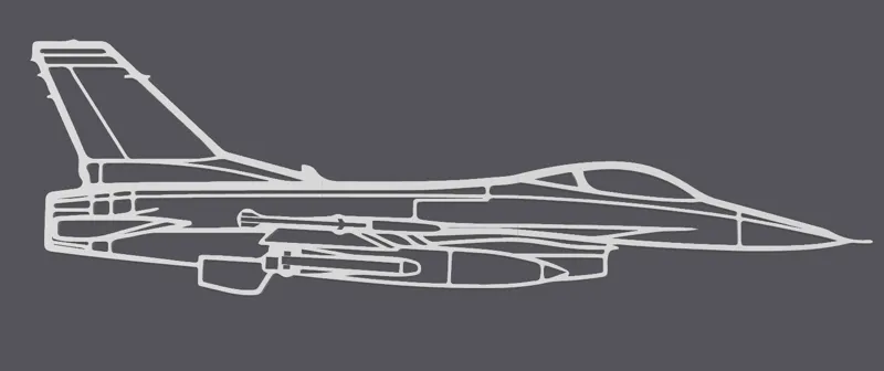 General Dynamics F-16 Falcon Wall Art Silhouette