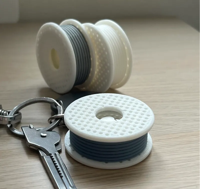 Mini Spool AirTag Keychain Holder