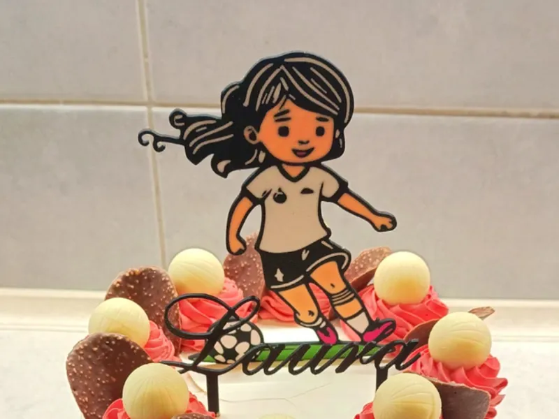 Football Girl - Cake Topper