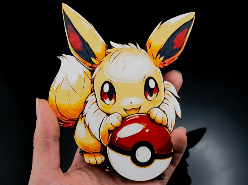 Eevee with Pokeball - Hueforge Pokemon Print