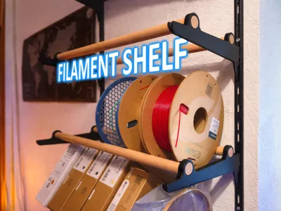 Filament Spool Rack for Wall Rails