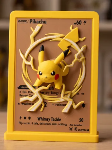 Letrero o emblema decorativo: Pikachu – TCG Relief — vista de referencia 2