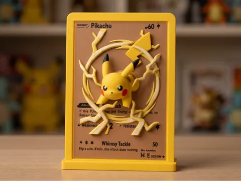Letrero o emblema decorativo: Pikachu – TCG Relief — referencia de MakerWorld
