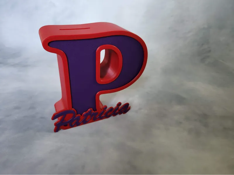 Piggy bank Letter P