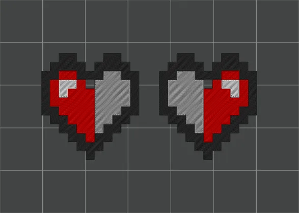 Pixel Heart (50%) Earrings view 2