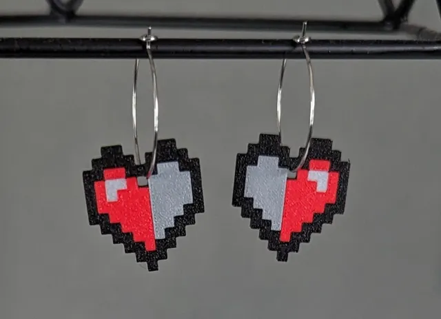 Pixel Heart (50%) Earrings