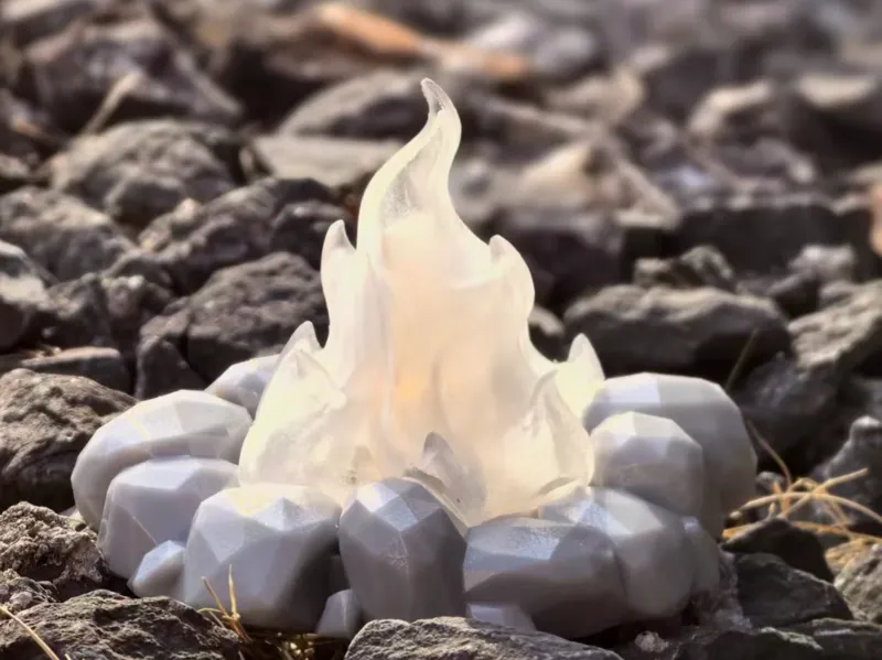 石头小火堆夜灯