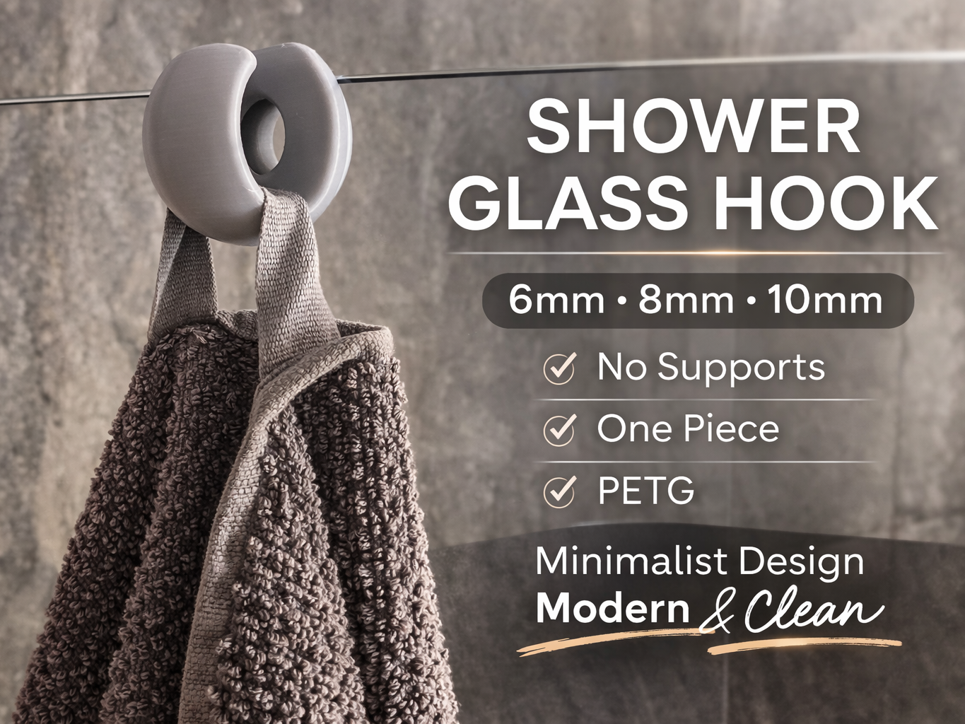 Shower Glass Hook Sphere (6-8-10mm)