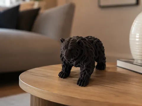 Modelo para impresión 3D: Wurzelbär "Dunkelstamm" aus verflochtenem Holz — referencia de MakerWorld