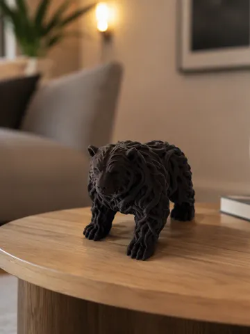 Modelo para impresión 3D: Wurzelbär "Dunkelstamm" aus verflochtenem Holz — vista de referencia 2