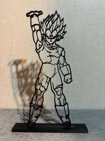 Cuadro decorativo en 3D: Majin Vegeta - 2-in-1 Wall Art & Display Stand — vista de referencia 2
