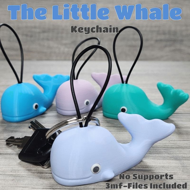 Cute little Whale Keychain - No Support Multicolor