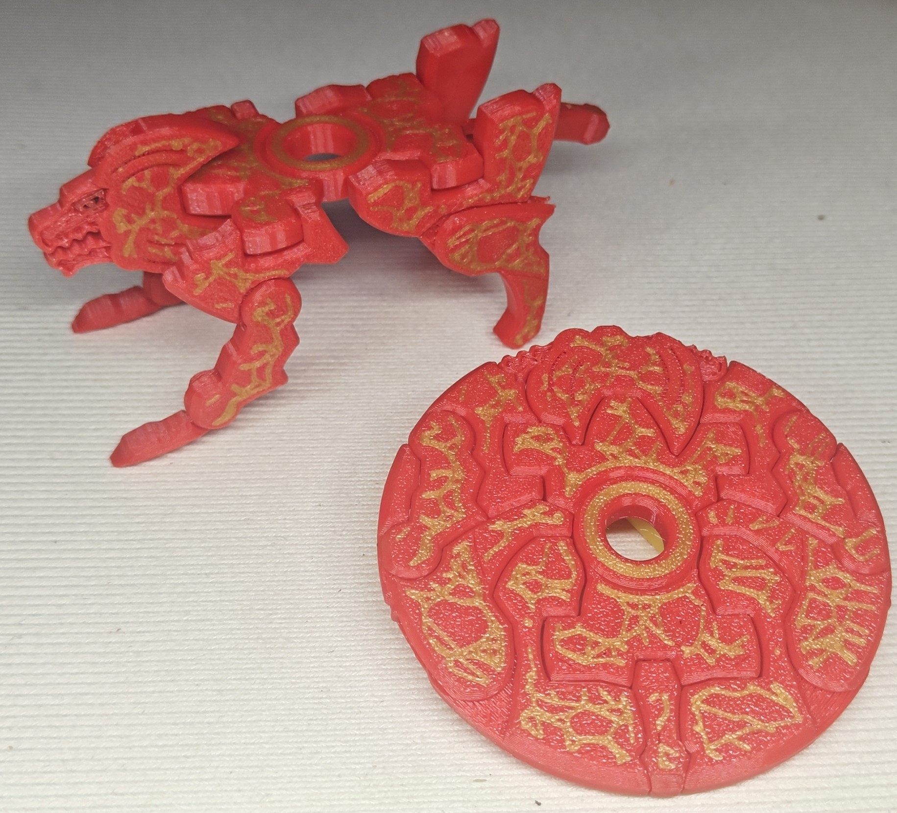 Miniatura 3 do modelo 3D 响鬼盘式神 光碟兽 第三期 免拼装一体打印变形玩具