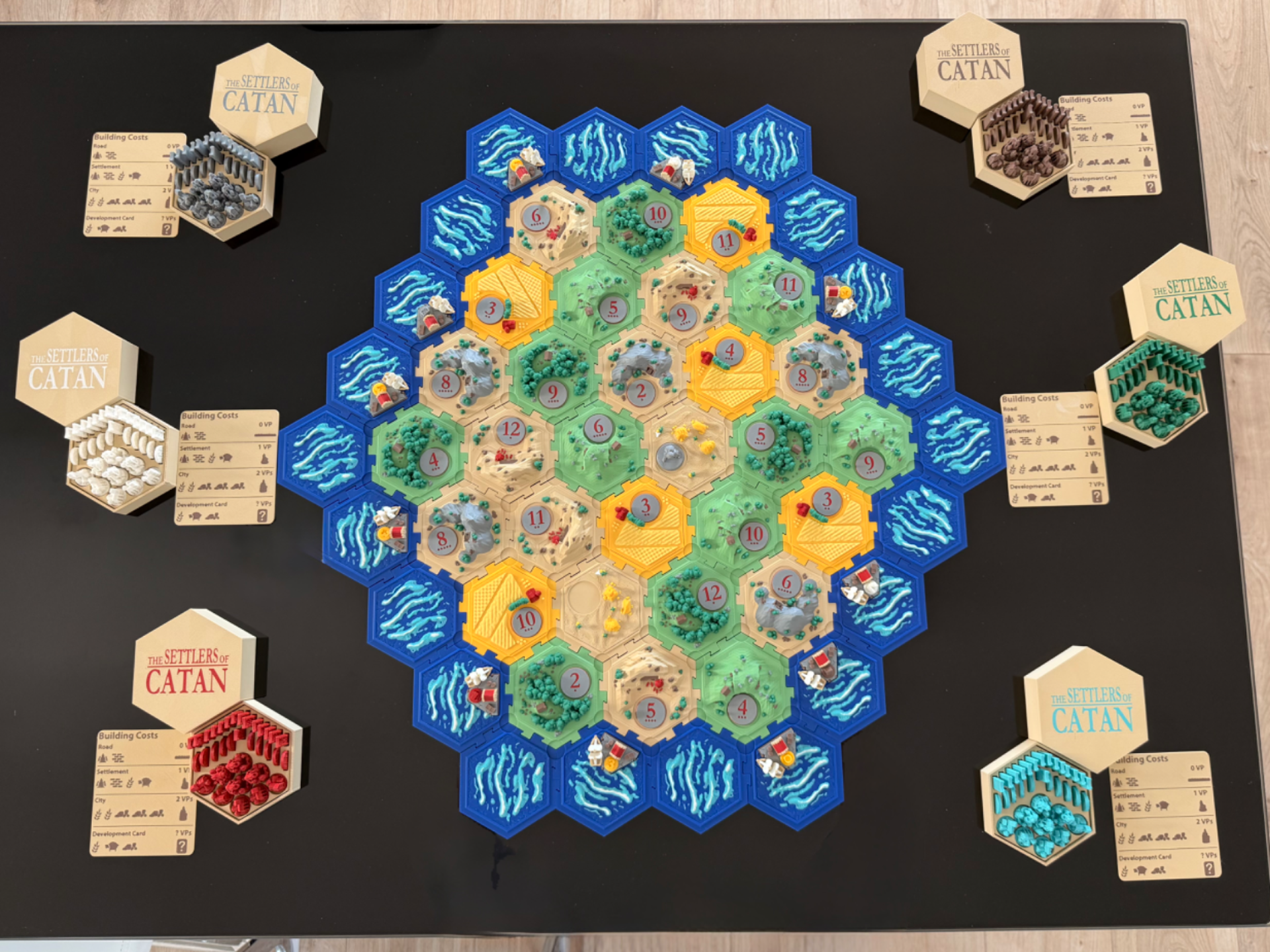 Complete Catan Board: Interlocking Landscapes
