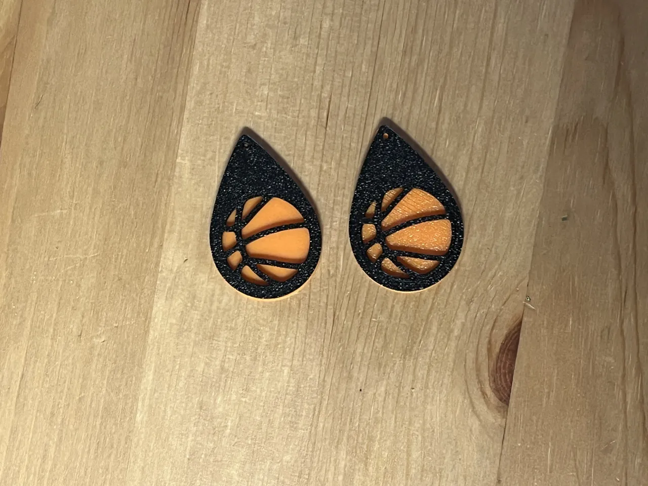 basket ball earrings view 2