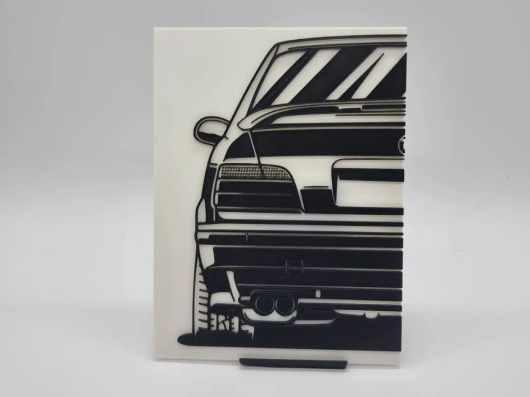 2D Wall Art BMW E36 Coupe M3 - Free 3D Print Model - MakerWorld