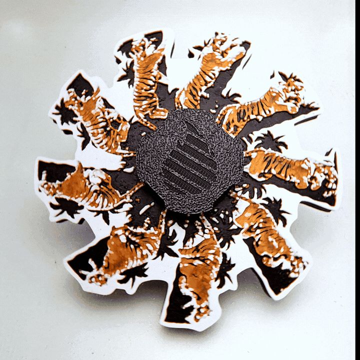 Tiger Run Zoetrope Spinner (READ DESCRIPTION)