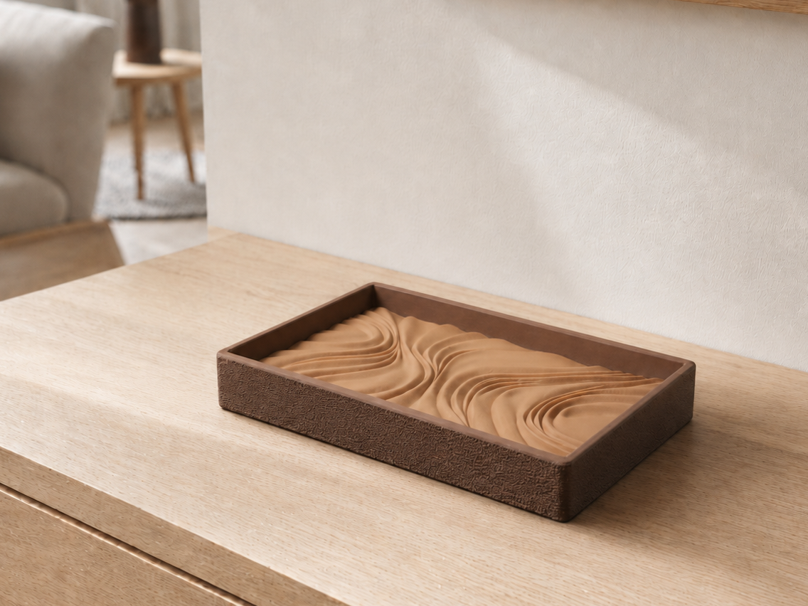 Zen Waves Valet Tray Catchall Organizer - Entryway
