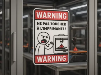 Panneau -Ne pas toucher à l'imprimate !