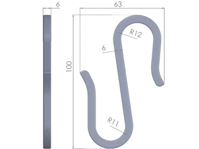 Round hook 24mm diameter