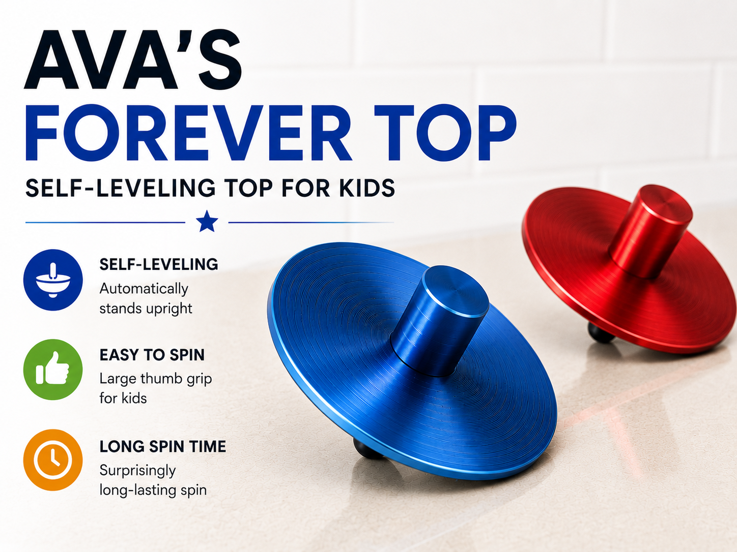 Ava's Forever Top | Self-Leveling Spin Top