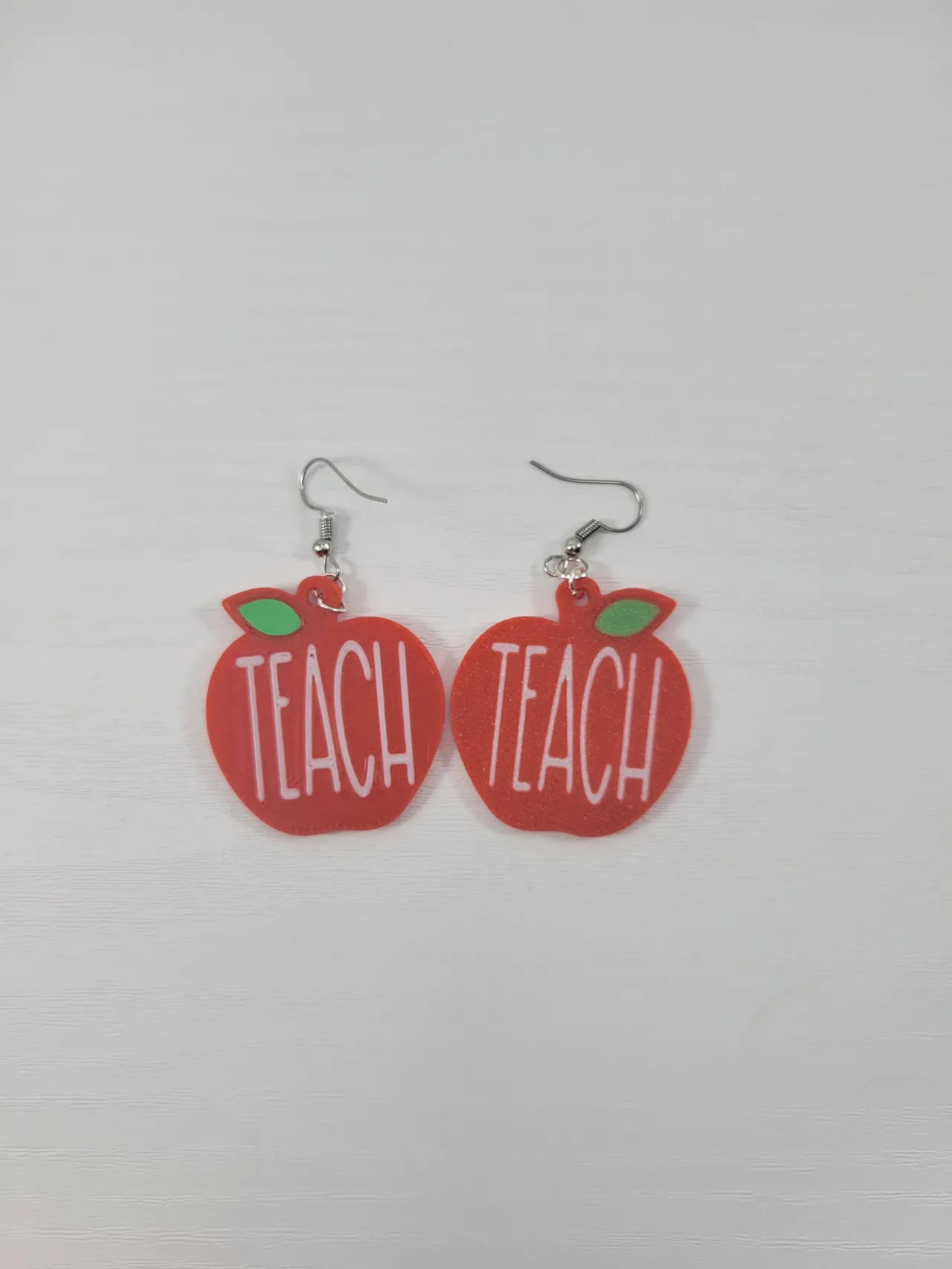 Teach Apple Earrings for Teacher School Gift view 4