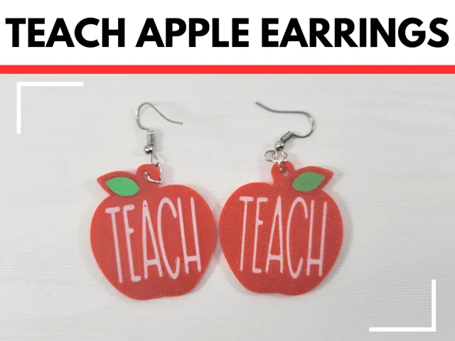 Teach Apple Earrings for Teacher School Gift