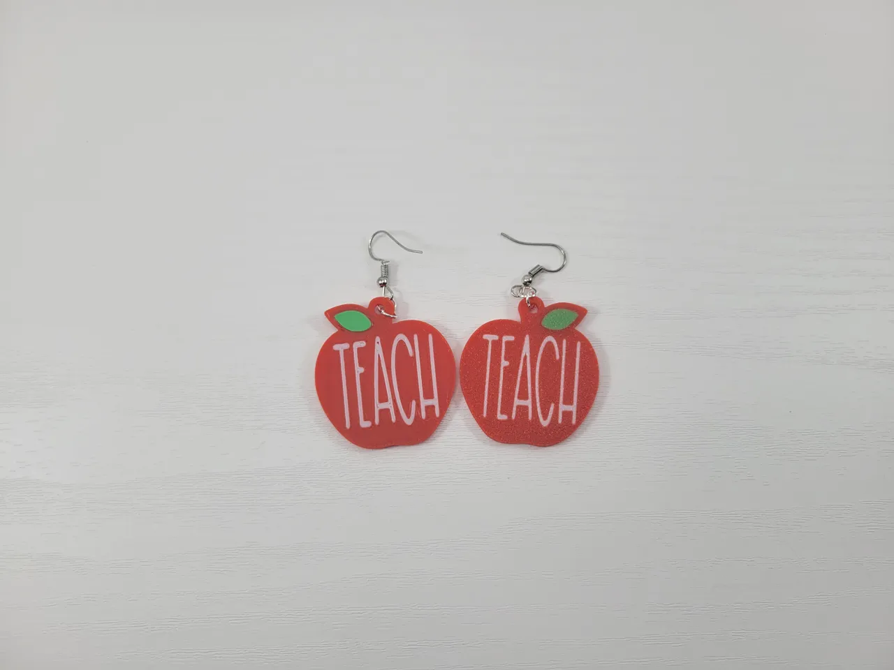 Teach Apple Earrings for Teacher School Gift view 3