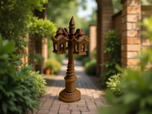 Vieux lampadaire miniature — figurine de décor