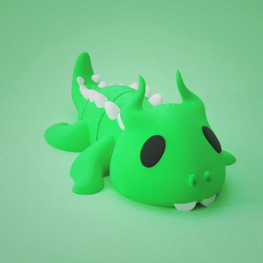 Articulated Flexi Baby Dragon + Keychain (No AMS) by 3D Fusion ...