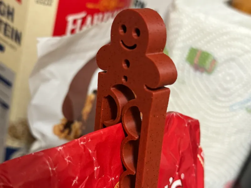 Christmas Gingerbread Man Bag Clip