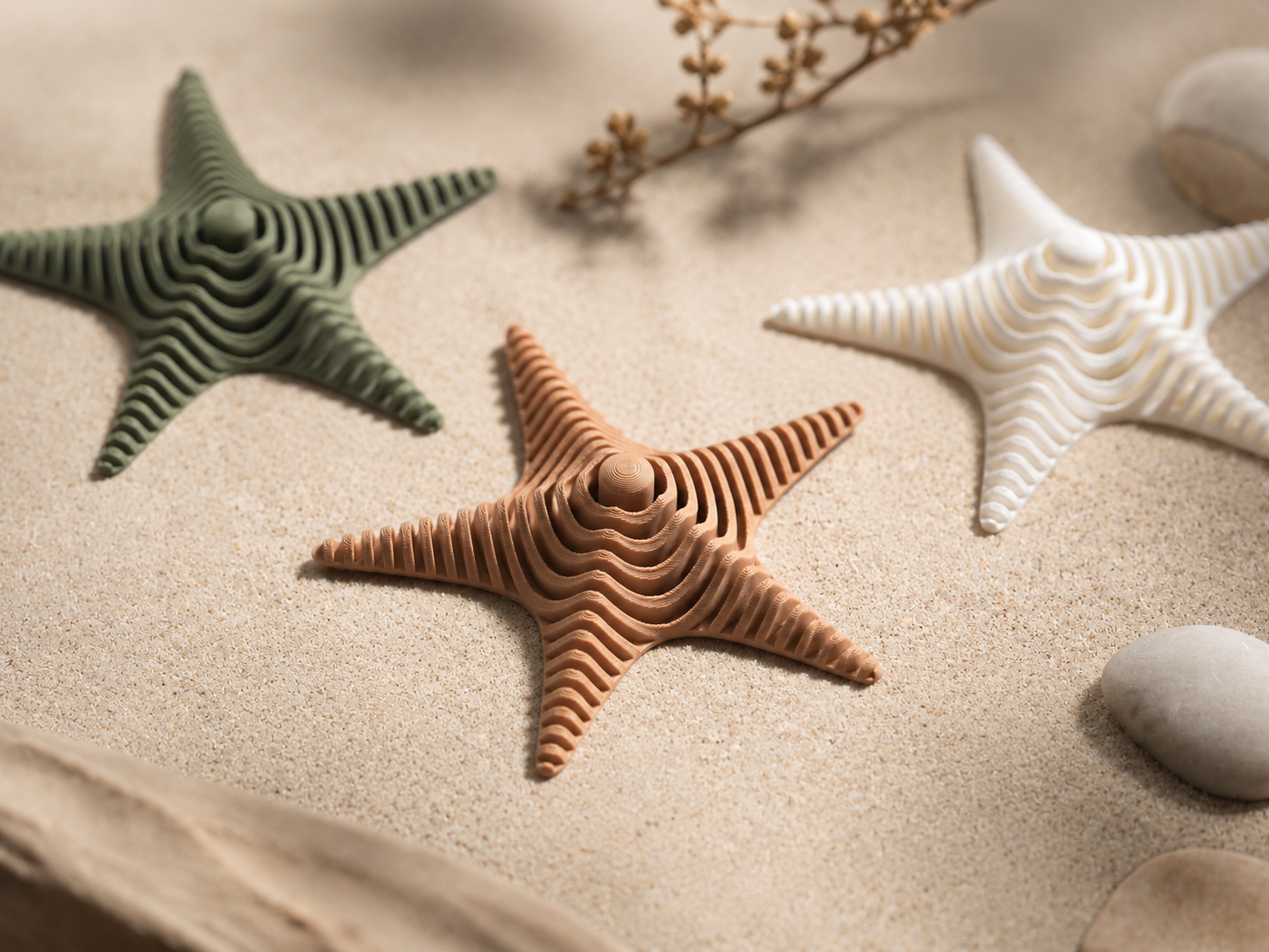 Japandi Starfish – Layered Wave Sea Star Decor