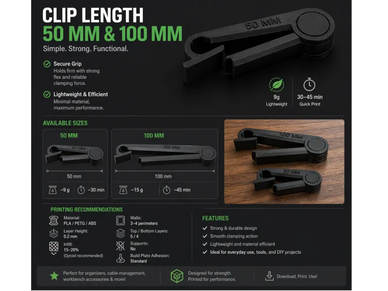 Flexible Snap Clamp Clip – 50mm & 100mm
