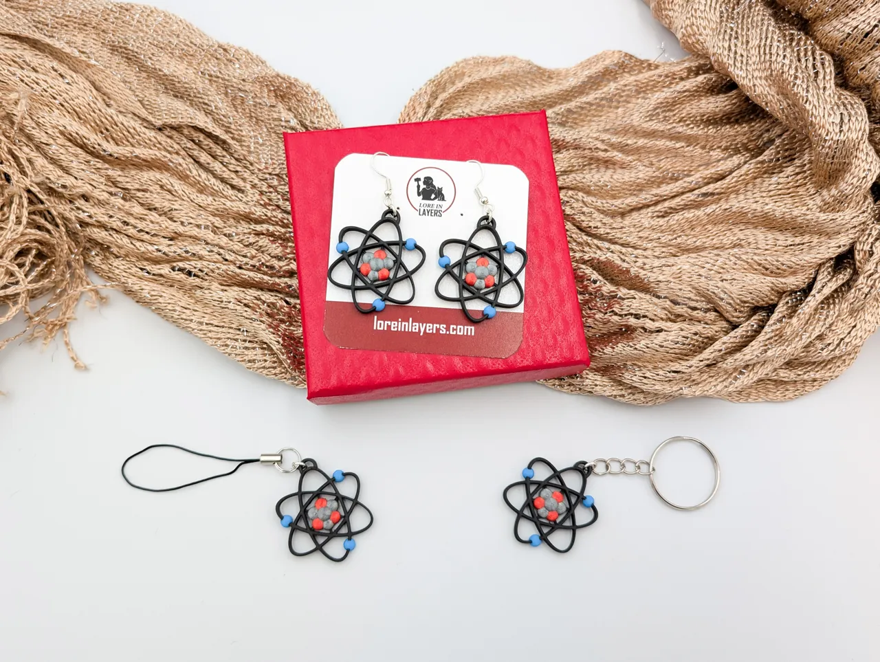 Atomic Model STEM Earrings, Charm, or Keychain view 4