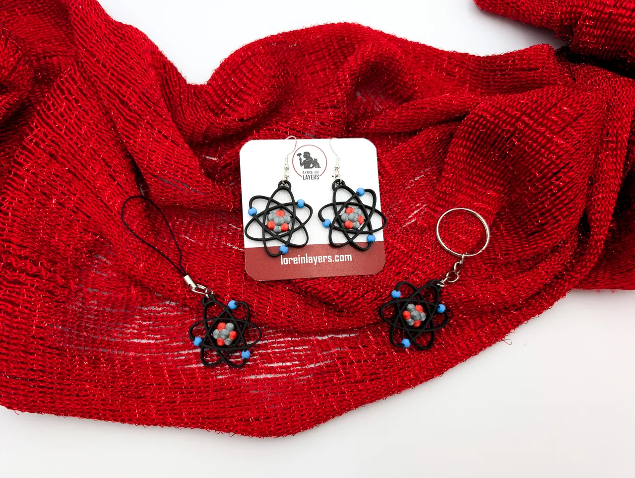 Atomic Model STEM Earrings, Charm, or Keychain view 2