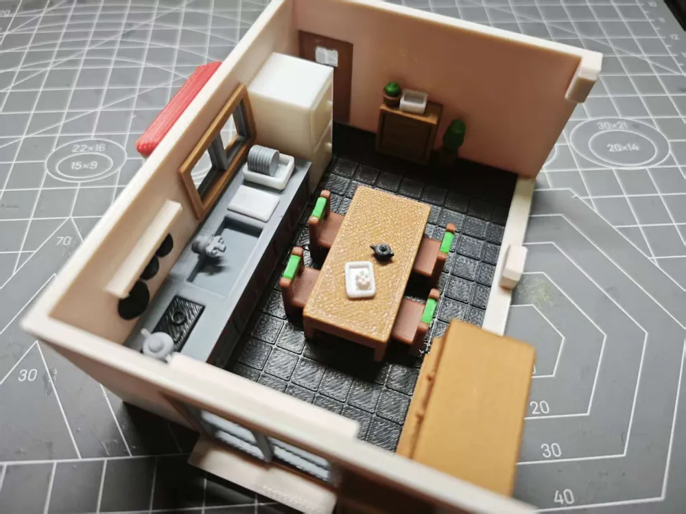 Doraemon Magnetic House Set --- Kitchen - Free 3D Print Model - MakerWorld