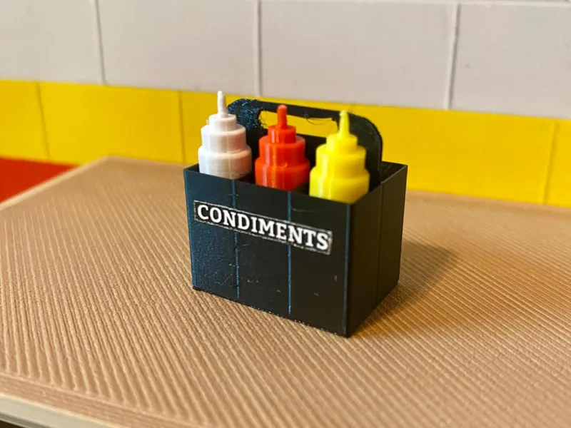 1/10 scale condiment bottles and holder