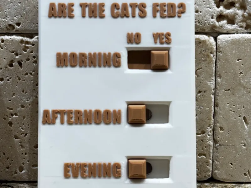 Cat Dog Feeder Tracker Reminder w/ Magnetic Slider