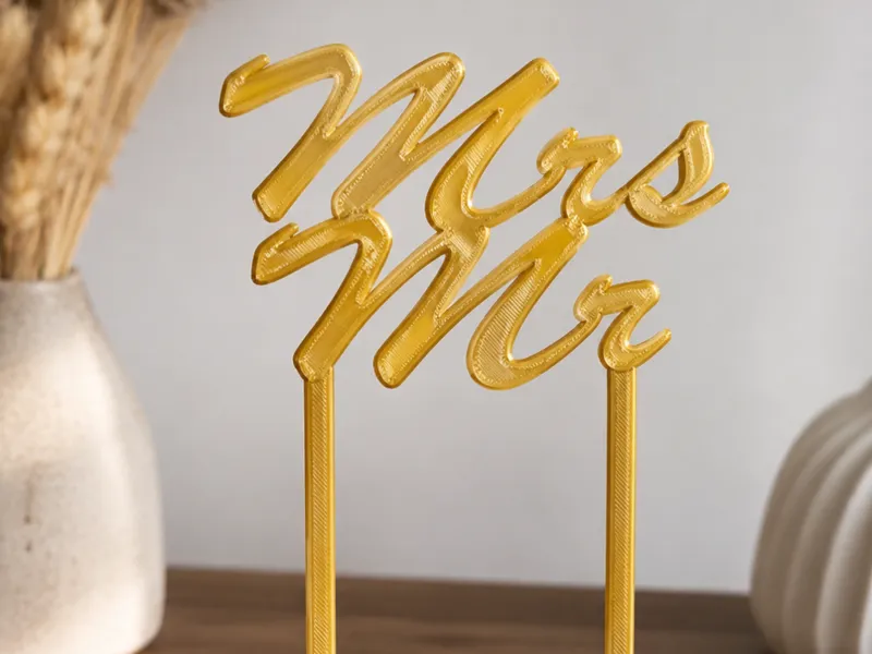 Mrs & Mr Wedding Cake Topper