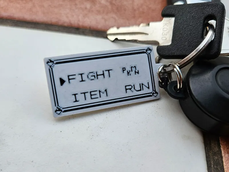 Retro Pokemon Fight Menu Keychain