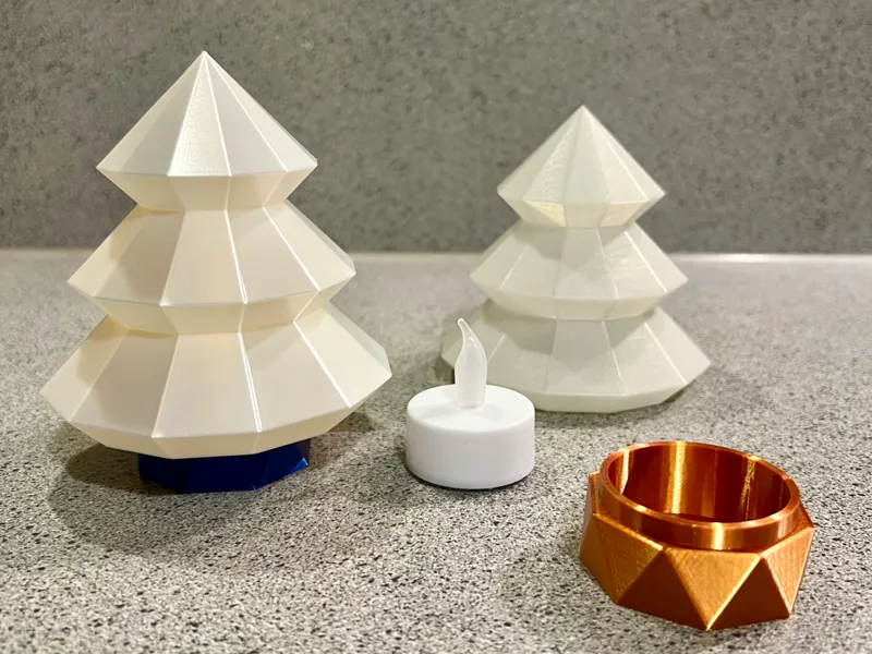 Tealight tree - easy to print low poly