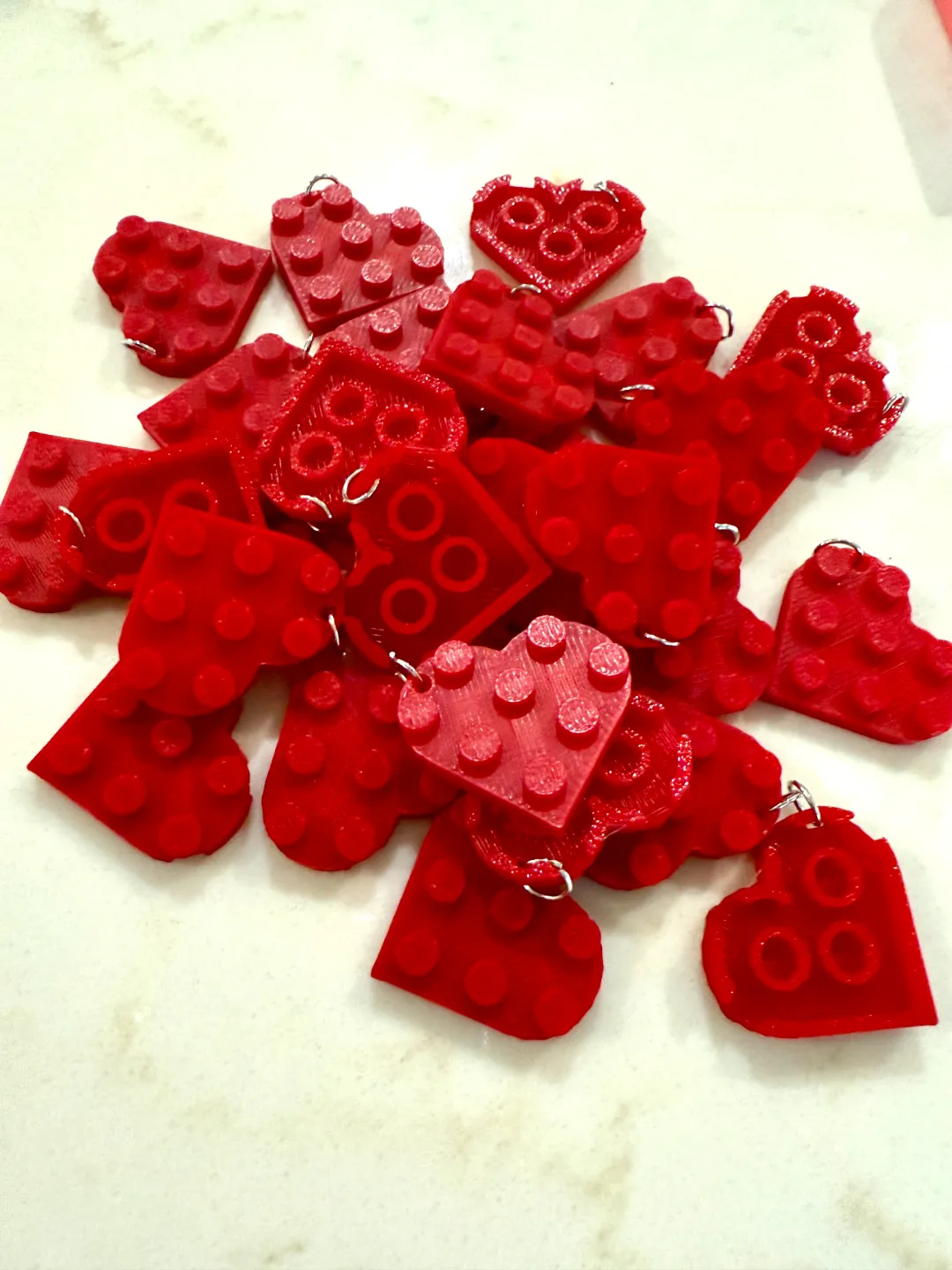 Brick LEG0 Heart Necklace or Earrings view 2