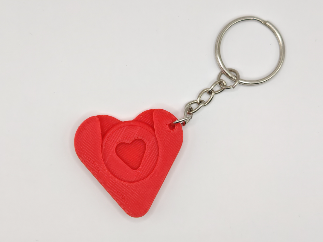 Heart-Shaped Shopping Trolley Token Keychain